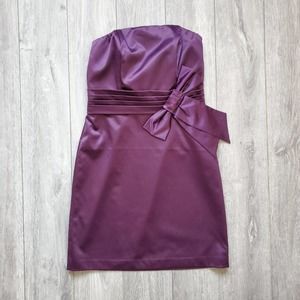 The Limited Event purple strapless evening dress
